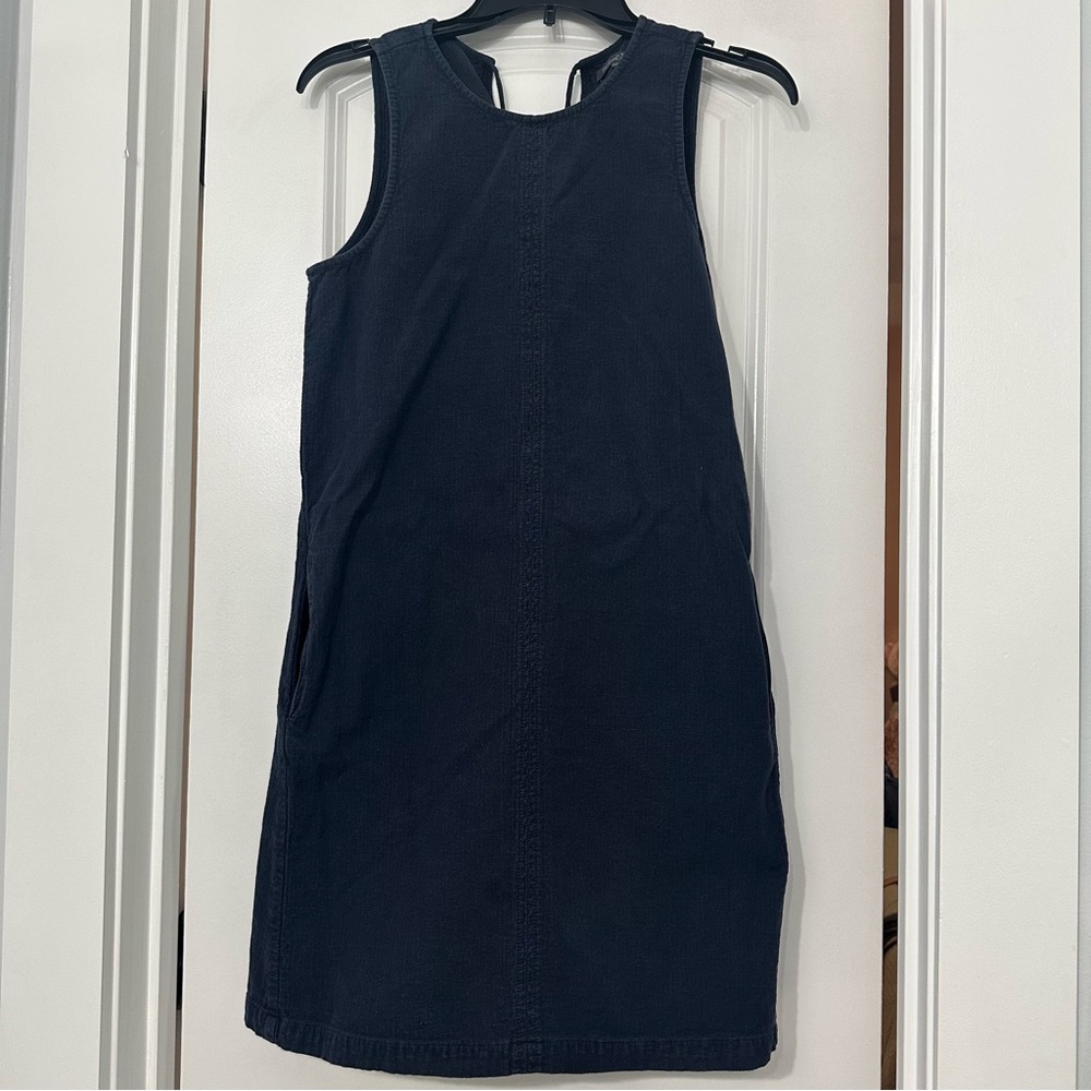 Michael Stars Navy blue cotton mini shift dress with back cut-out bow tie detail